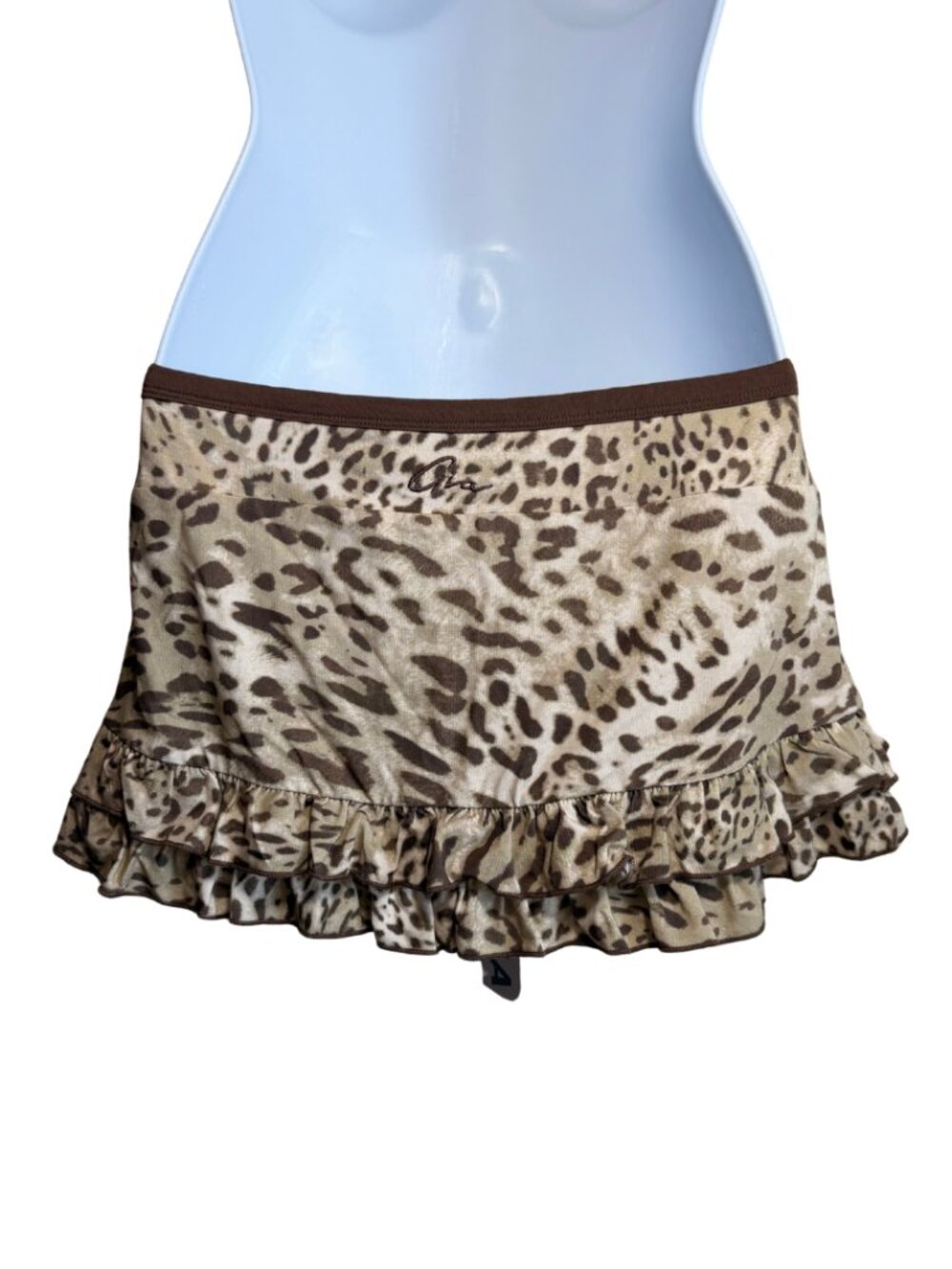 NWT I.AM.GIA Michelle Leopard Ruffle Micro Mini Skort and Boob Tube XS - Picture 6 of 9